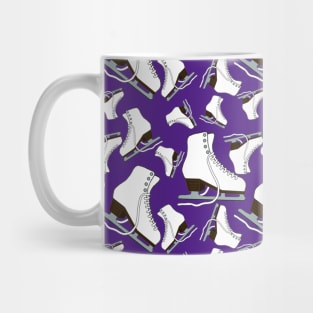 Figure Skates on Purple Background Design Mug